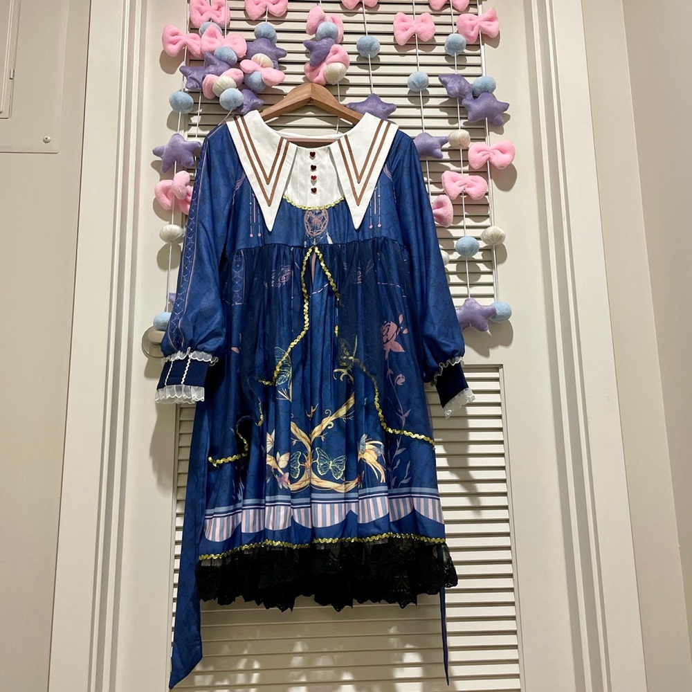 Navy blue sailor collared magical Lolita dress OP